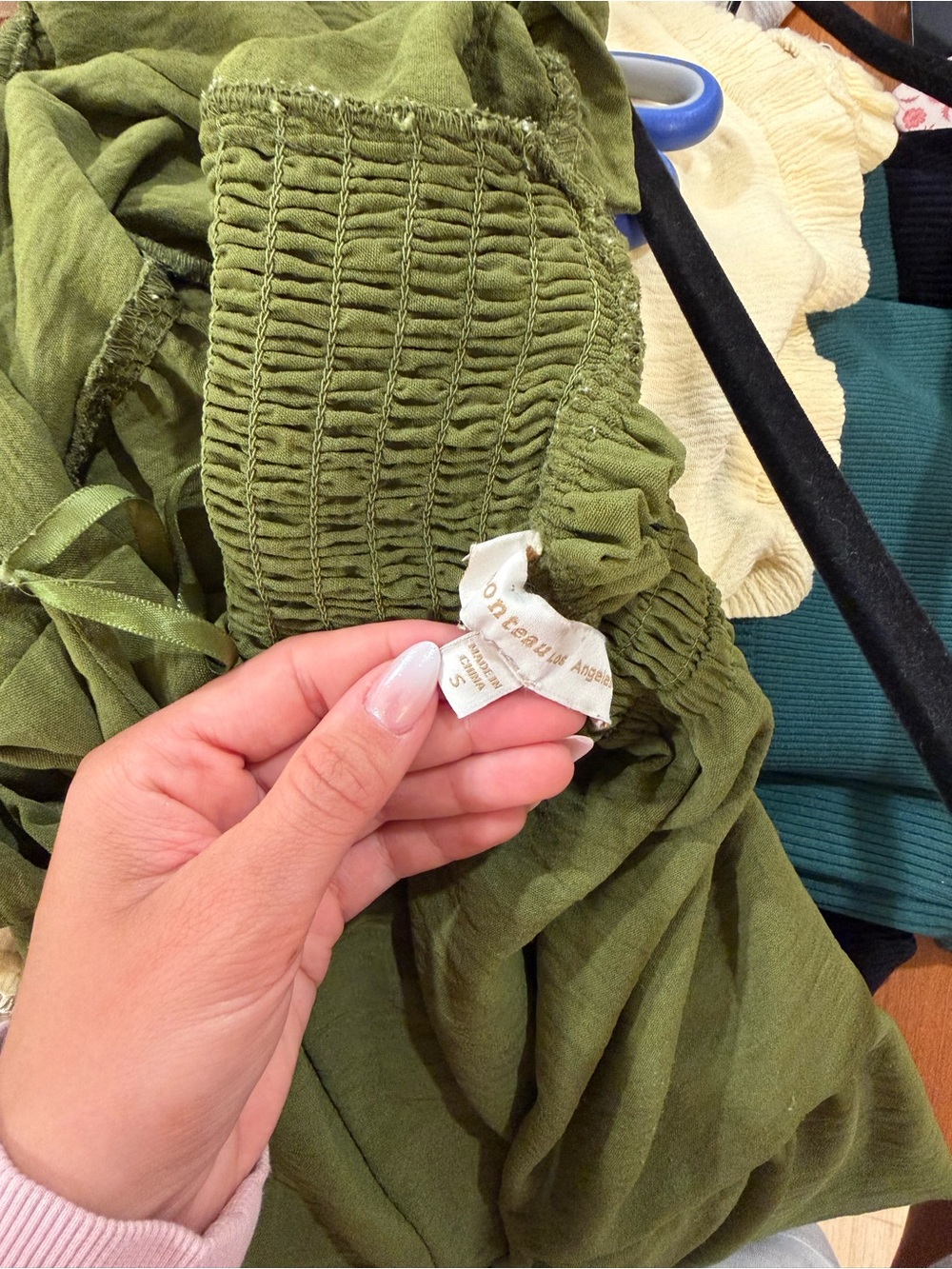 Monteau Olive Green Ruffle Strap Tiered Maxi Dress - Picture 7 of 7